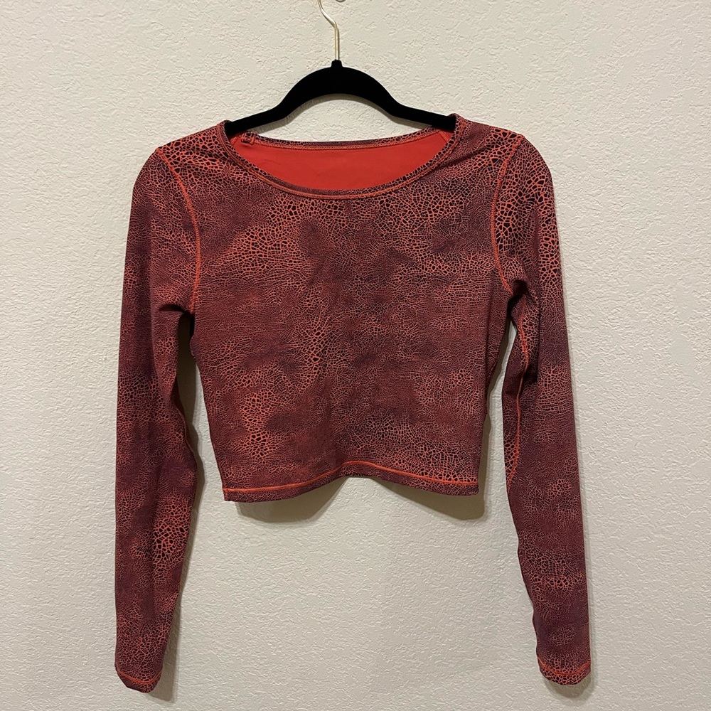 lululemon wunder train cropped long sleeve size 6